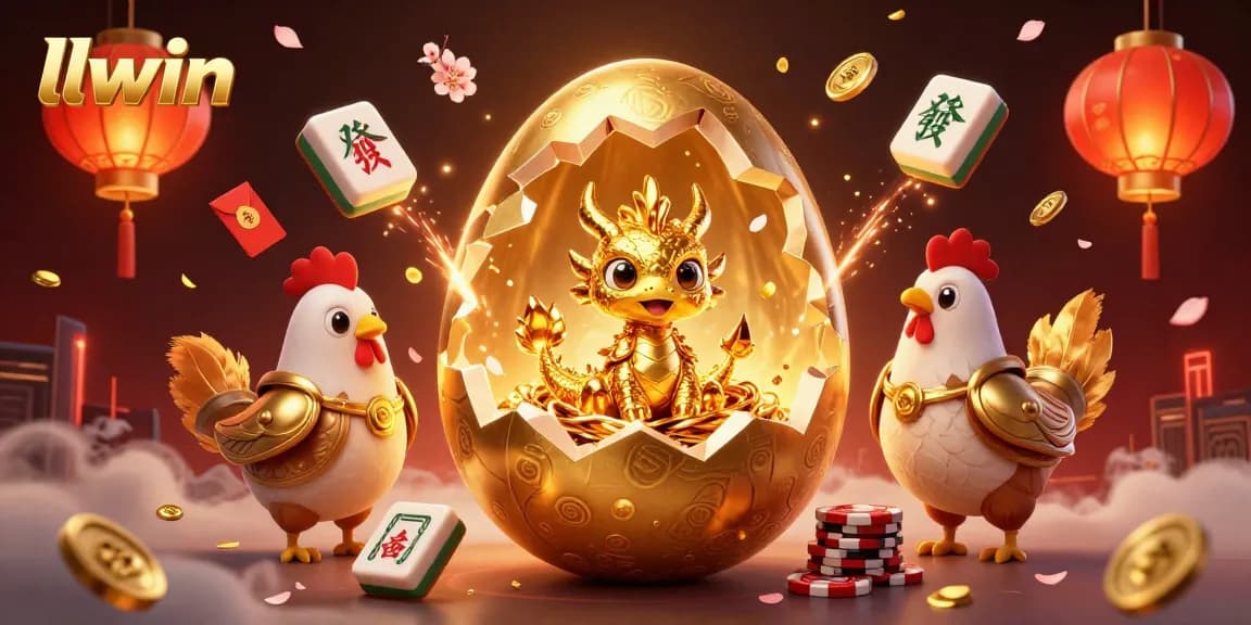 Engage with llwin's gambling community, featuring golden dragon and poker chips illustration.