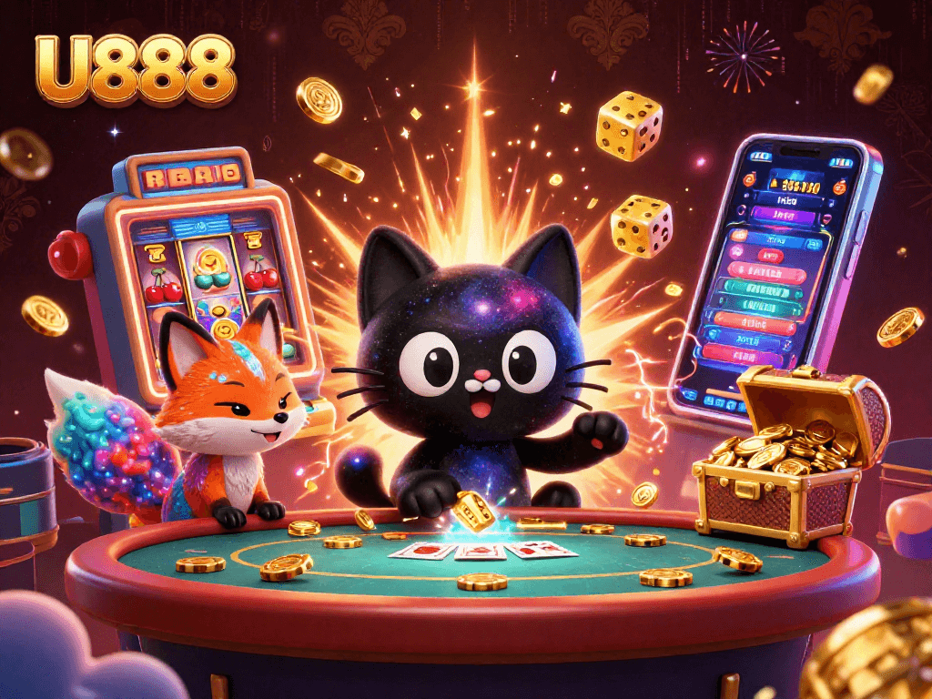 Experience thrilling excitement at U888 casino with cosmic characters and vibrant games.