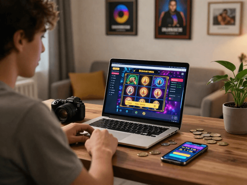 Engaged player using slot deposit qris interface at home online casino