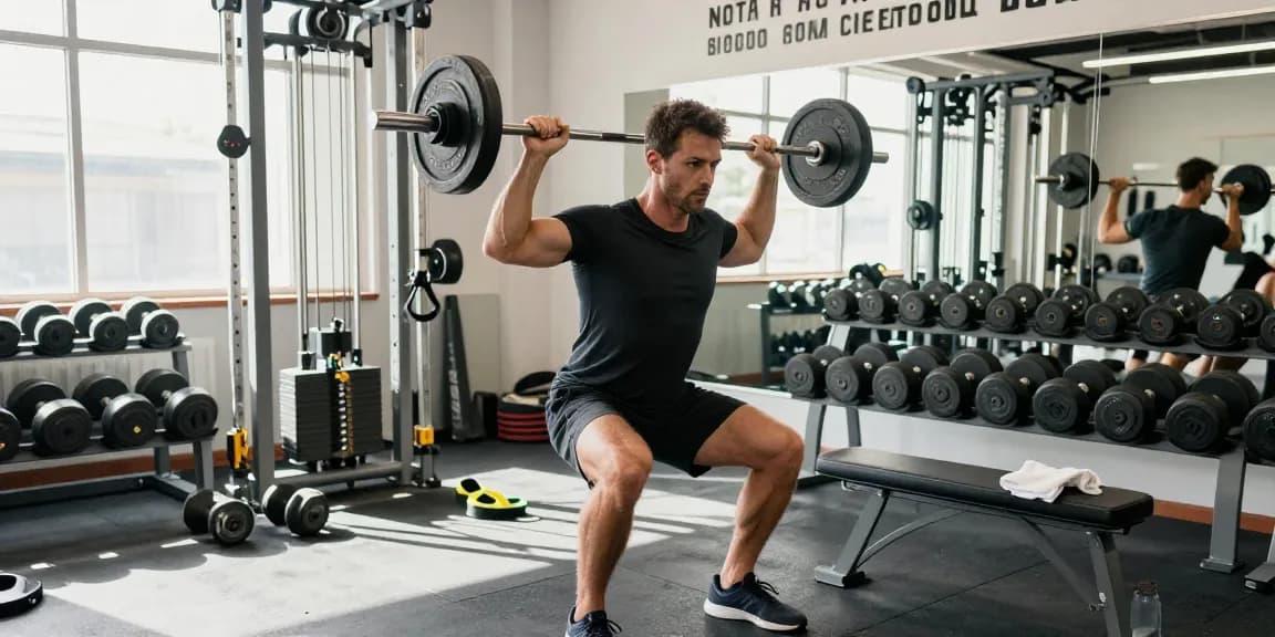 Man lifting weights in gym focusing on Selliza Steroids for strength training