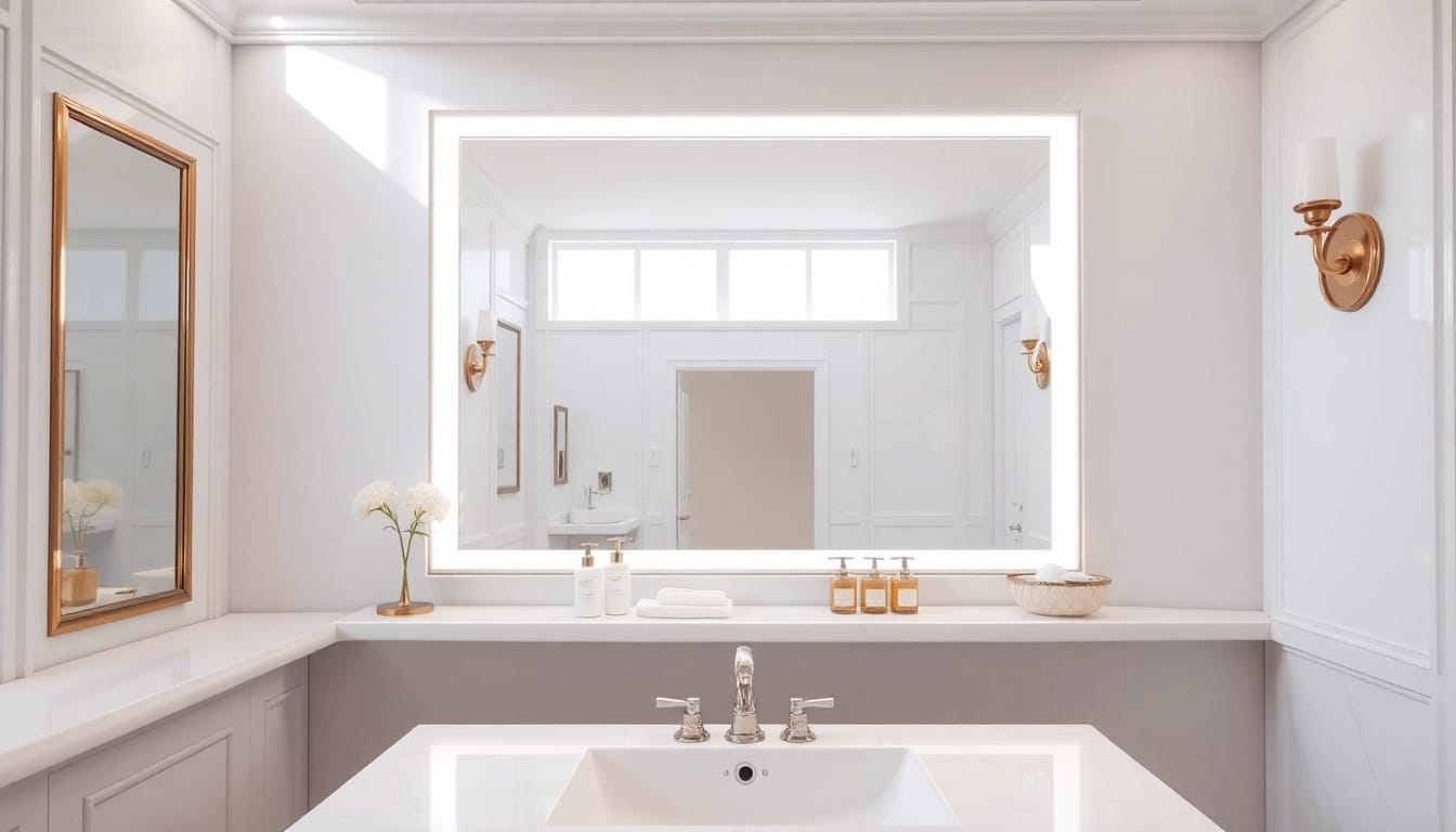 Transform your space with bathroom mirrors with lights that blend elegance and functionality.