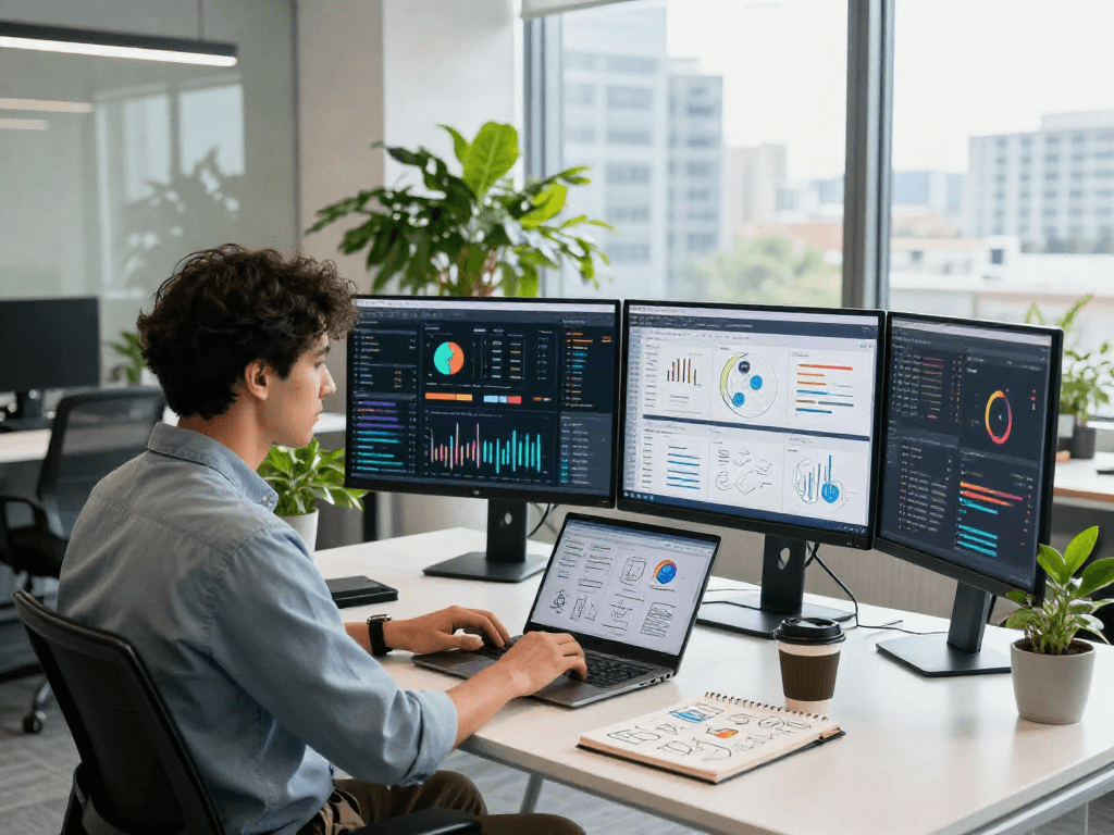 Engaging workspace with AI-driven insights showcasing crushon strategies for digital marketing success.