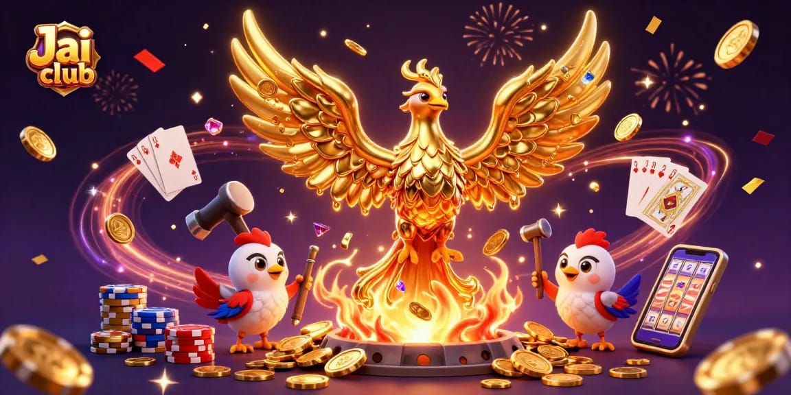 Experience the Jai club magic with a golden phoenix and animated casino scenes.