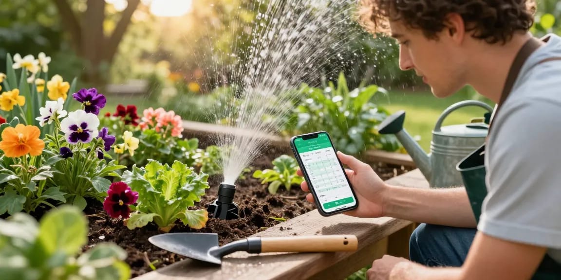 Rainpoint Irrigation Controllers in action, monitoring soil moisture for vibrant gardens.