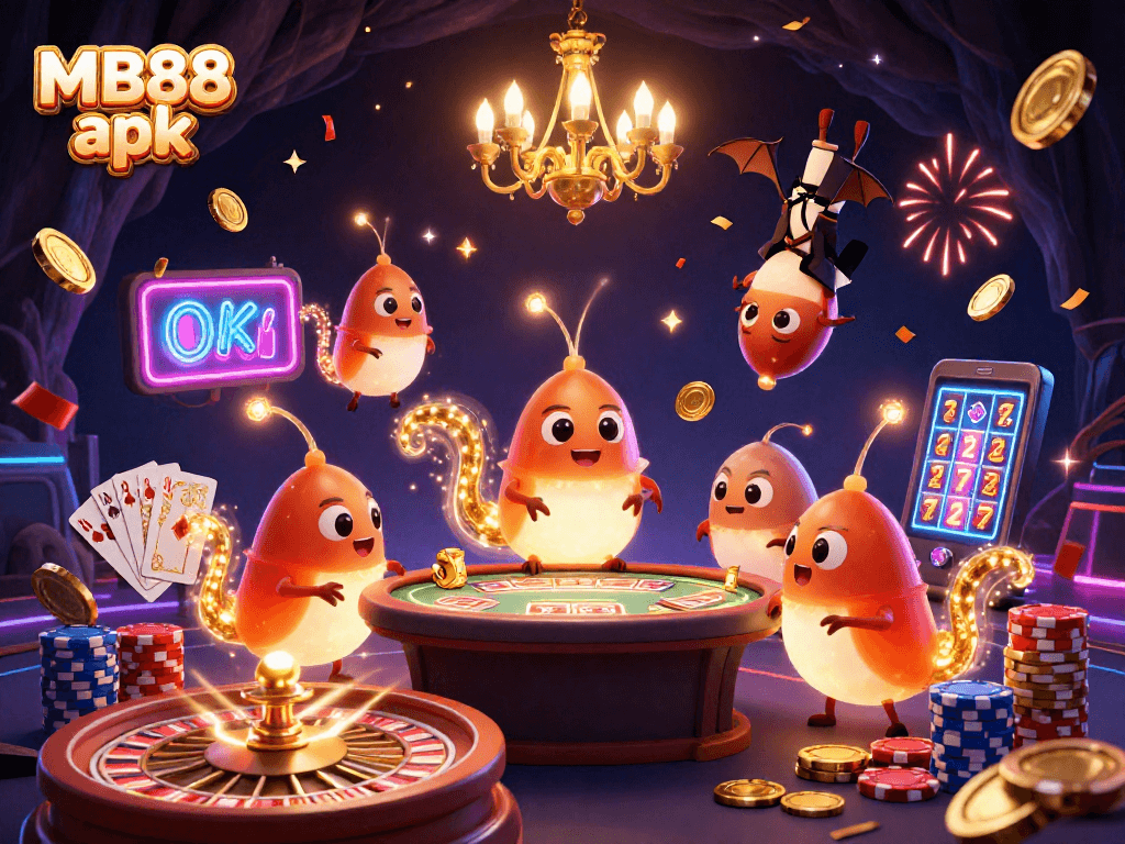 Experience thrilling gameplay with MB88 apk, featuring a vibrant casino scene full of excitement and winning potential.