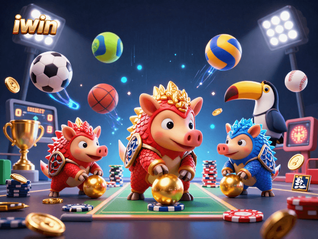 iwin sports betting pangolins attacking poker chips in an exciting gambling scene.
