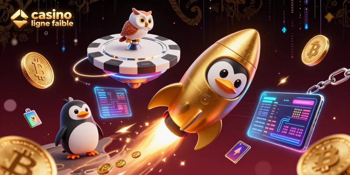 Illustration dynamique représentant un casino en ligne fiable avec des éléments de jeu modernes.