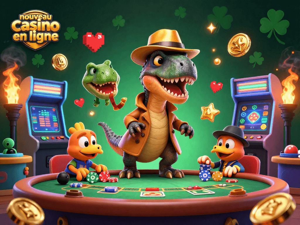 Jouez au nouveau casino en ligne avec des personnages amusants et des machines à sous colorées.