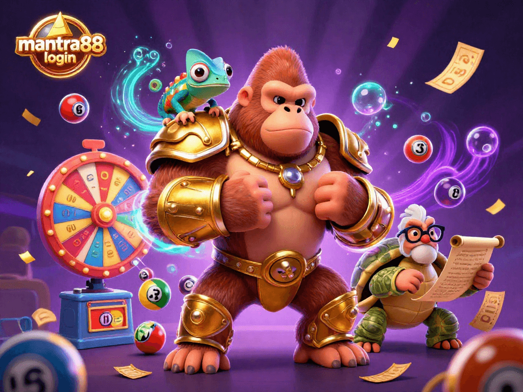 Engage in the excitement of mantra88 login with a vibrant illustration showcasing dynamic lottery elements.