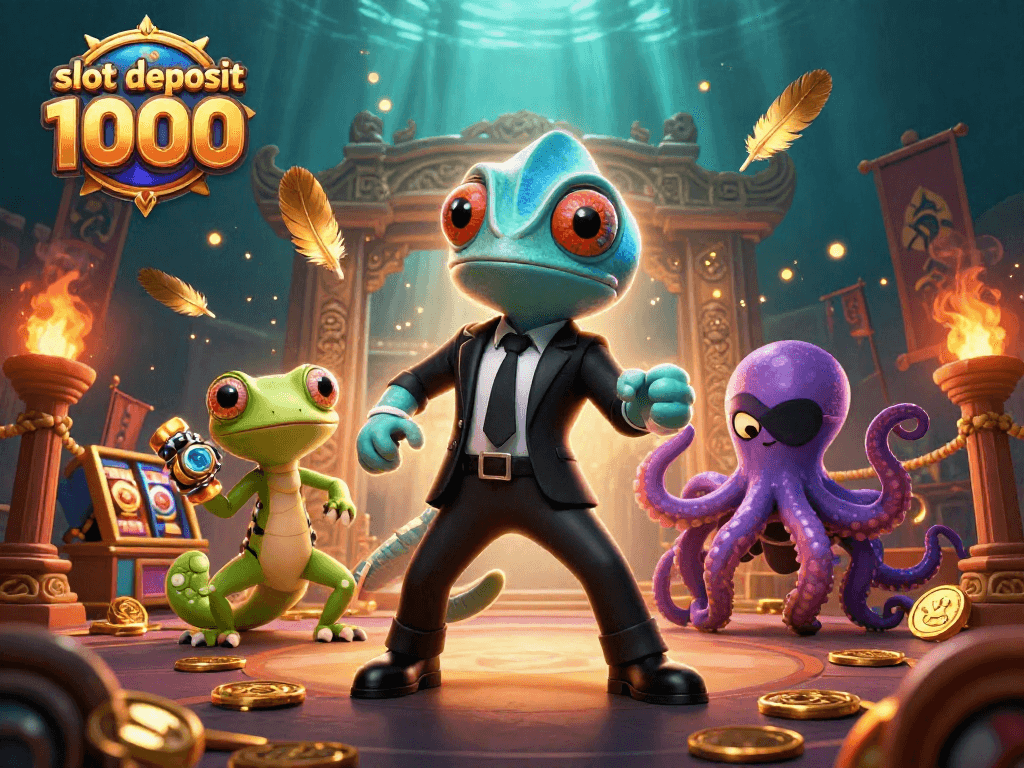 Experience thrilling wins with slot deposit 1000 in this vibrant and dynamic casino scene.