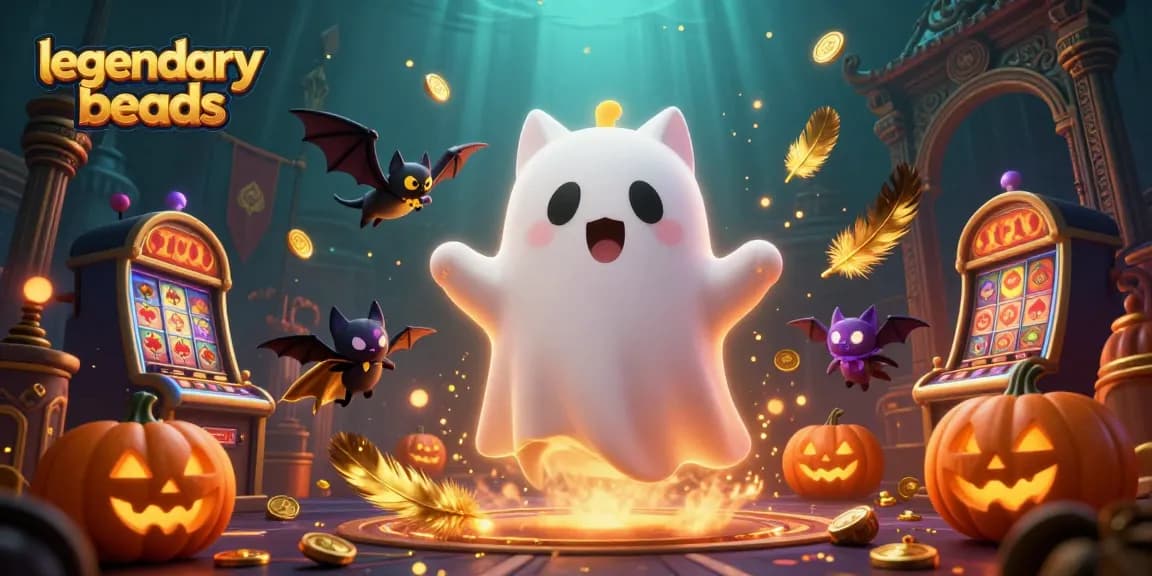 Experience thrilling gameplay with legendarybeads, featuring ghost cats, casino elements and vibrant atmosphere