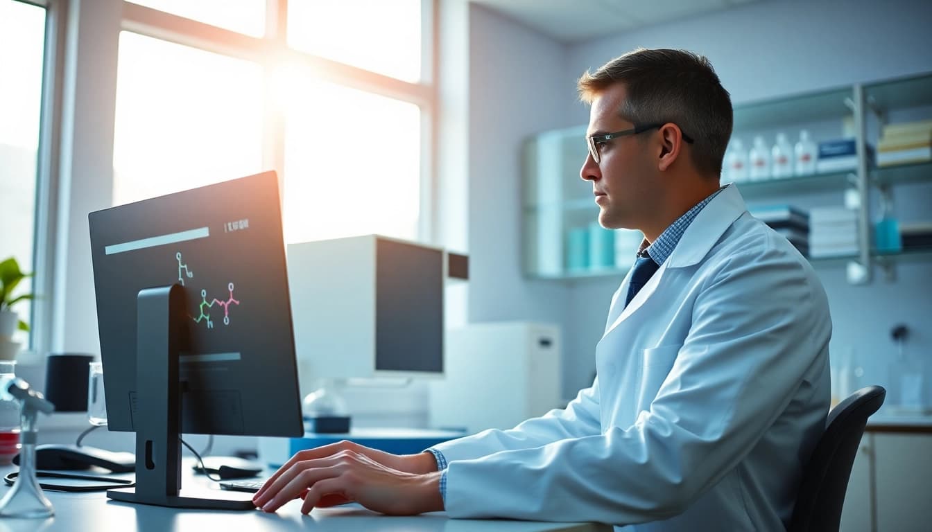 Analyze the molecular structures of mots c peptide in a professional lab environment.