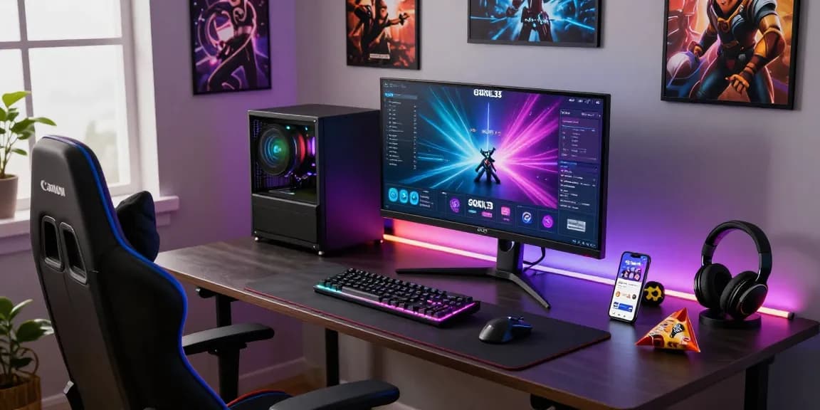 Pengalaman bermain game di GOKIL33 dengan suasana modern dan aksesori gaming yang menarik