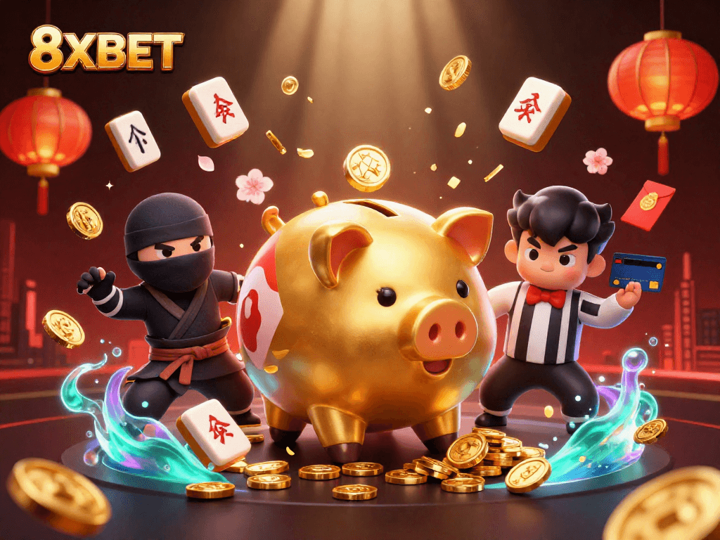 Experience vibrant gameplay with 8XBET's online casino featuring fun character interactions.