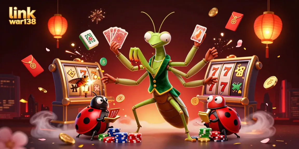 Experience thrills with link war138 at a vibrant online casino featuring slot reels and exciting characters.