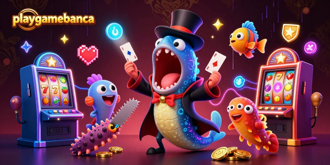 Experience thrill with playgamebanca as a deep-sea gulper eel dazzles in a vibrant casino scene.