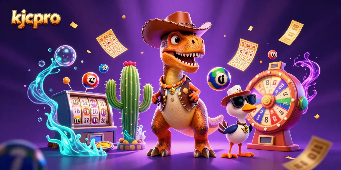 Engage in thrilling gameplay with kjcpro; featuring colorful lottery balls and interactive elements in a vibrant casino scene.