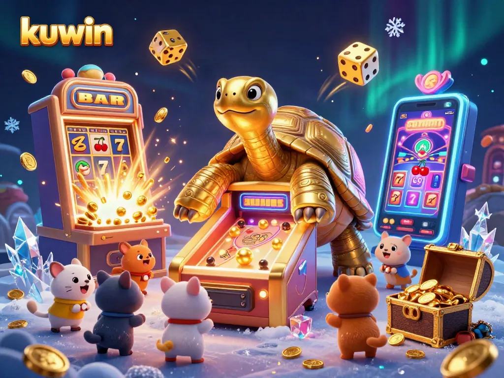 Kuwin's exciting virtual casino experience with vibrant elements and fun animations.