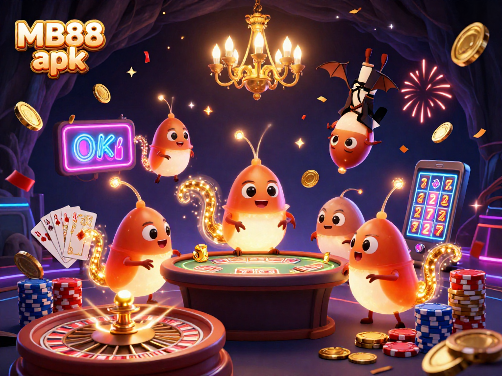 Experience thrilling gameplay with MB88 apk, featuring a vibrant casino scene full of excitement and winning potential.