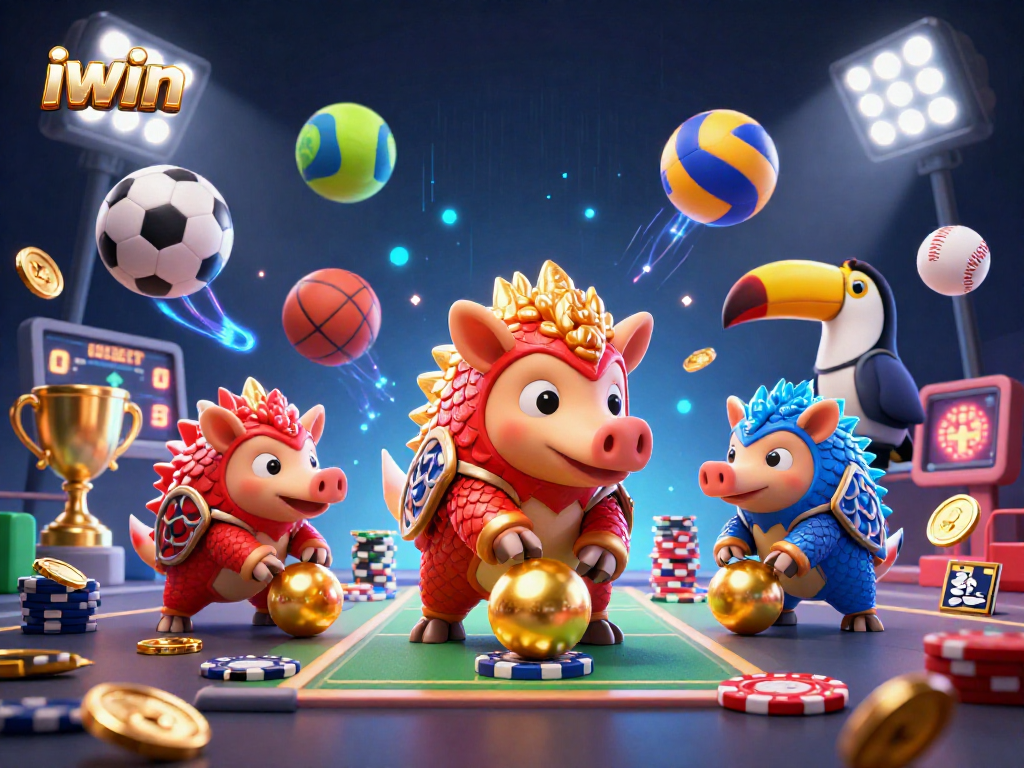 iwin sports betting pangolins attacking poker chips in an exciting gambling scene.