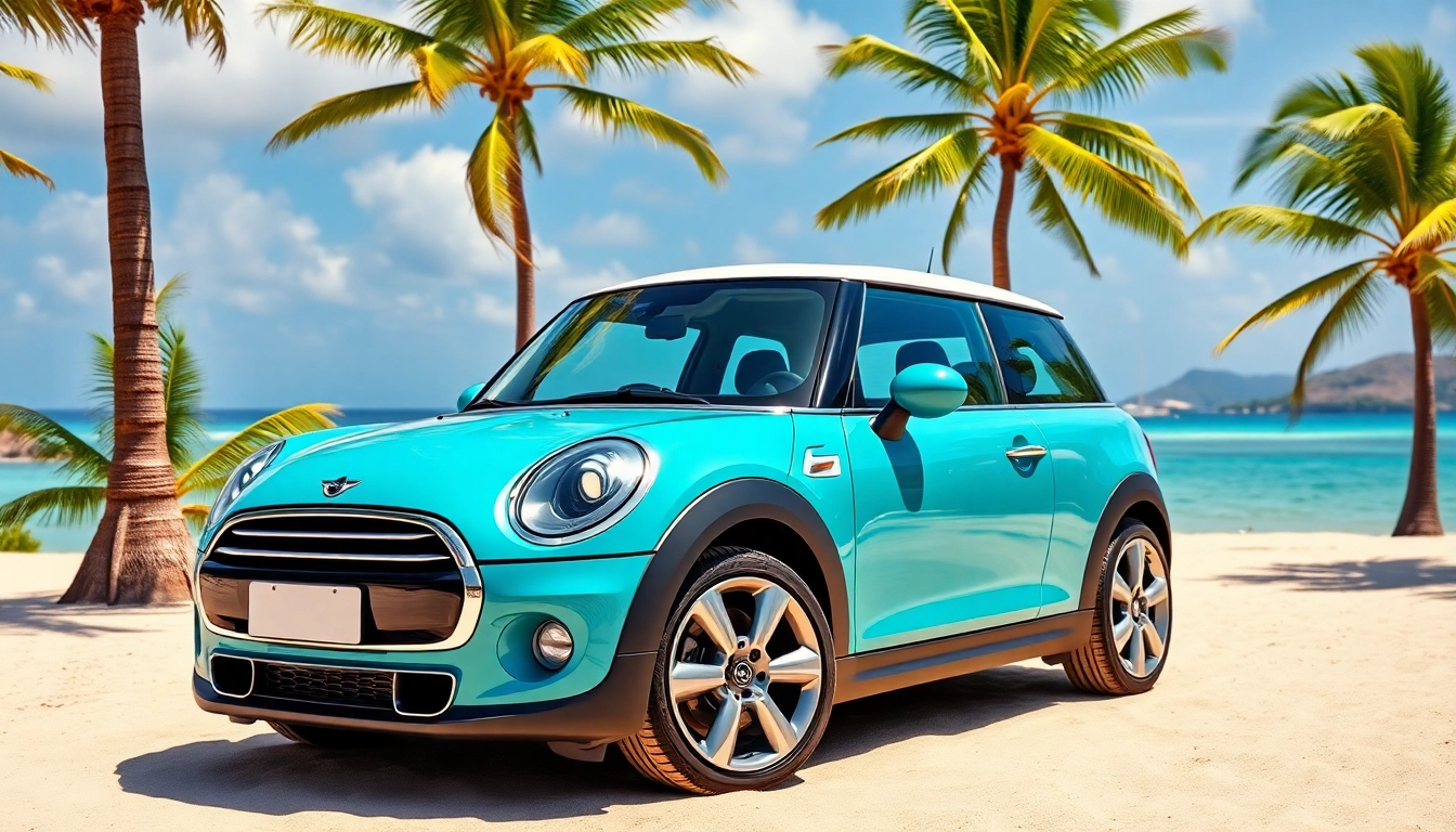 Renting a Mini Cooper st Barts rental for an idyllic beach experience with stunning scenery.