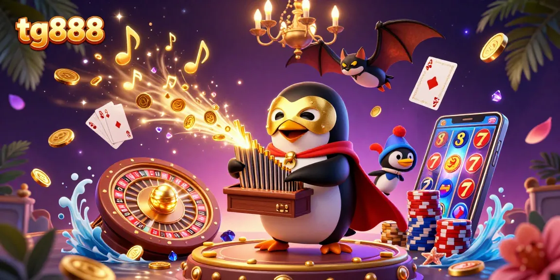 Experience thrilling gameplay with tg888 in a vibrant, dynamic casino illustration.