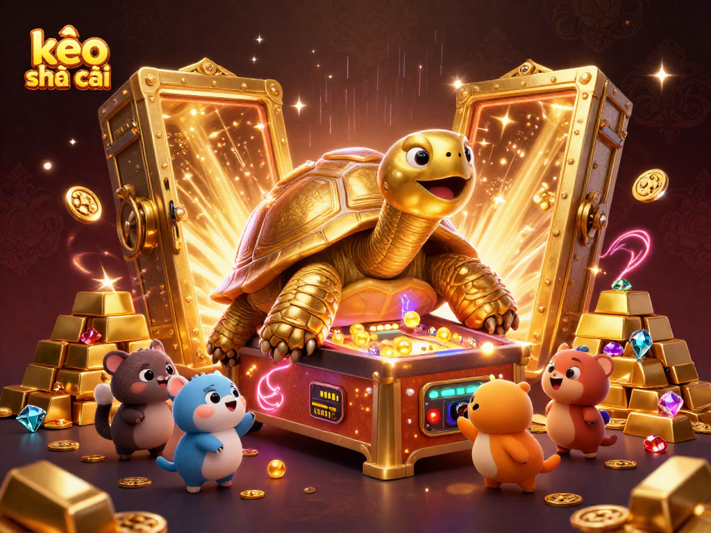 Play kèo nhà cái with excitement in this vibrant, gold-rich casino illustration