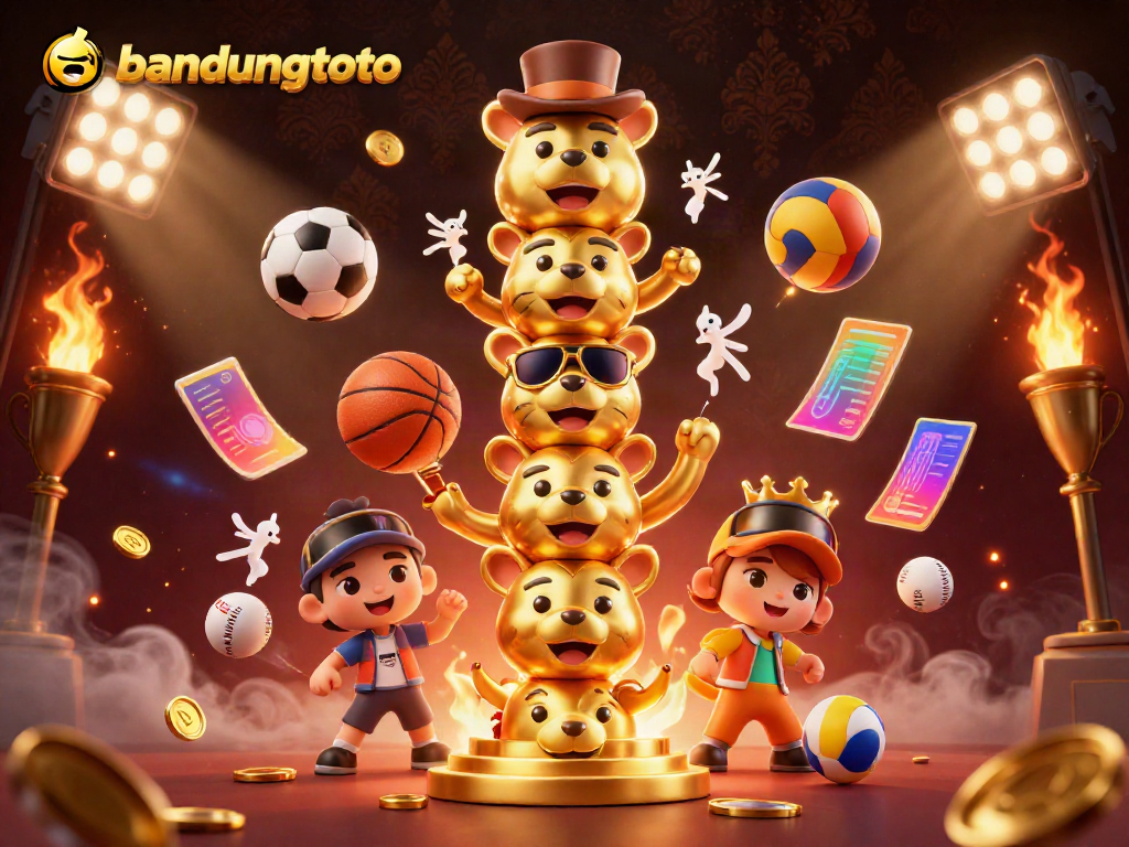Experience the excitement of bandungtoto gaming with dynamic 3D illustrations of casino elements.