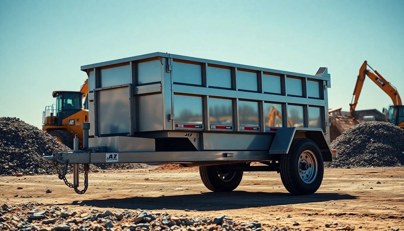 Transporting materials with a dump trailer showcasing durability at a construction site.