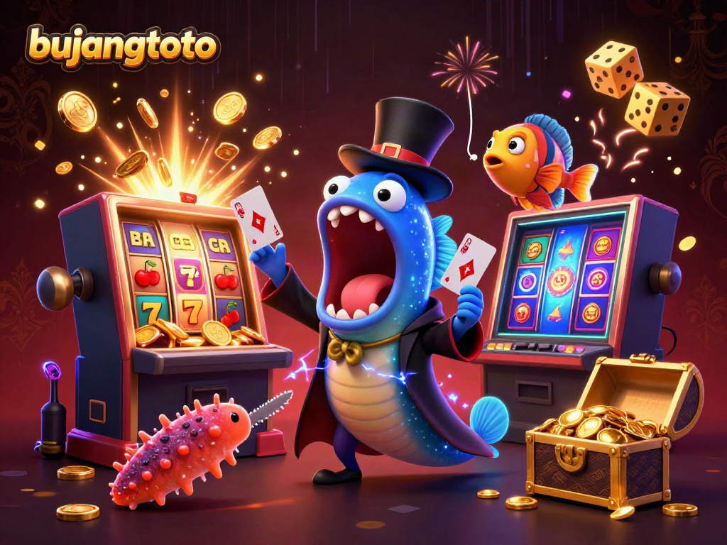 Experience the excitement of bujangtoto with vibrant underwater characters and casino elements bursting with energy.