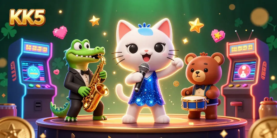Experience thrilling casino fun with KK5, featuring vibrant characters and gaming elements.