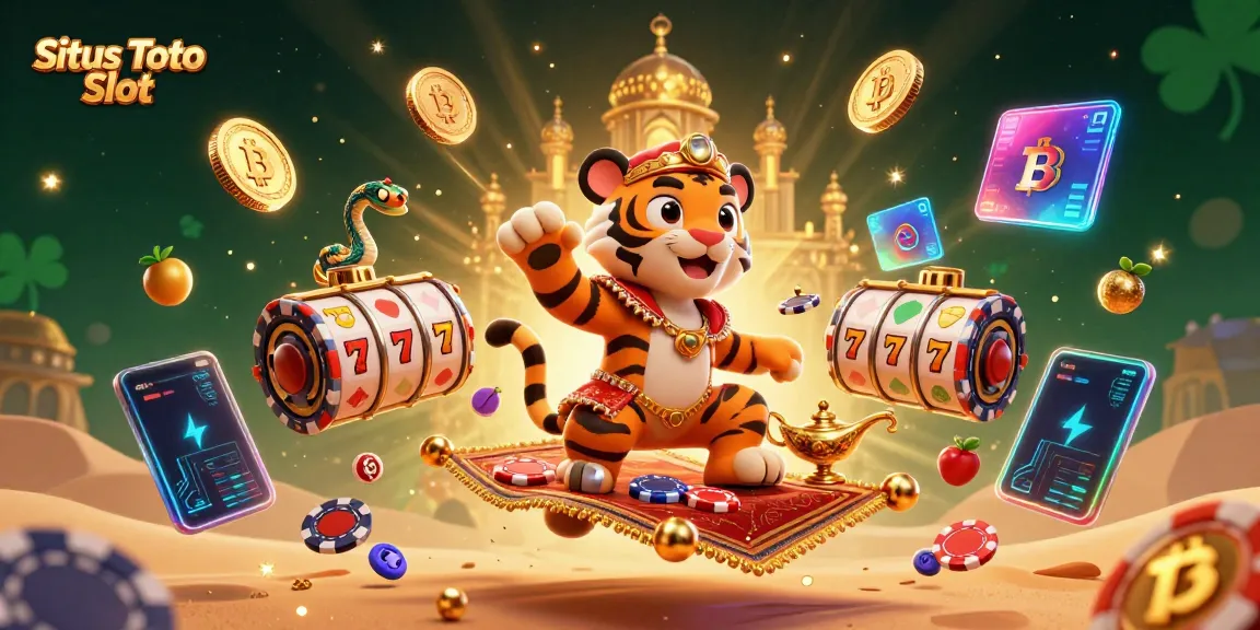 Menangkan jackpot di Situs Toto Slot dengan ilustrasi 3D sultan harimau dan elemen slot mengagumkan.