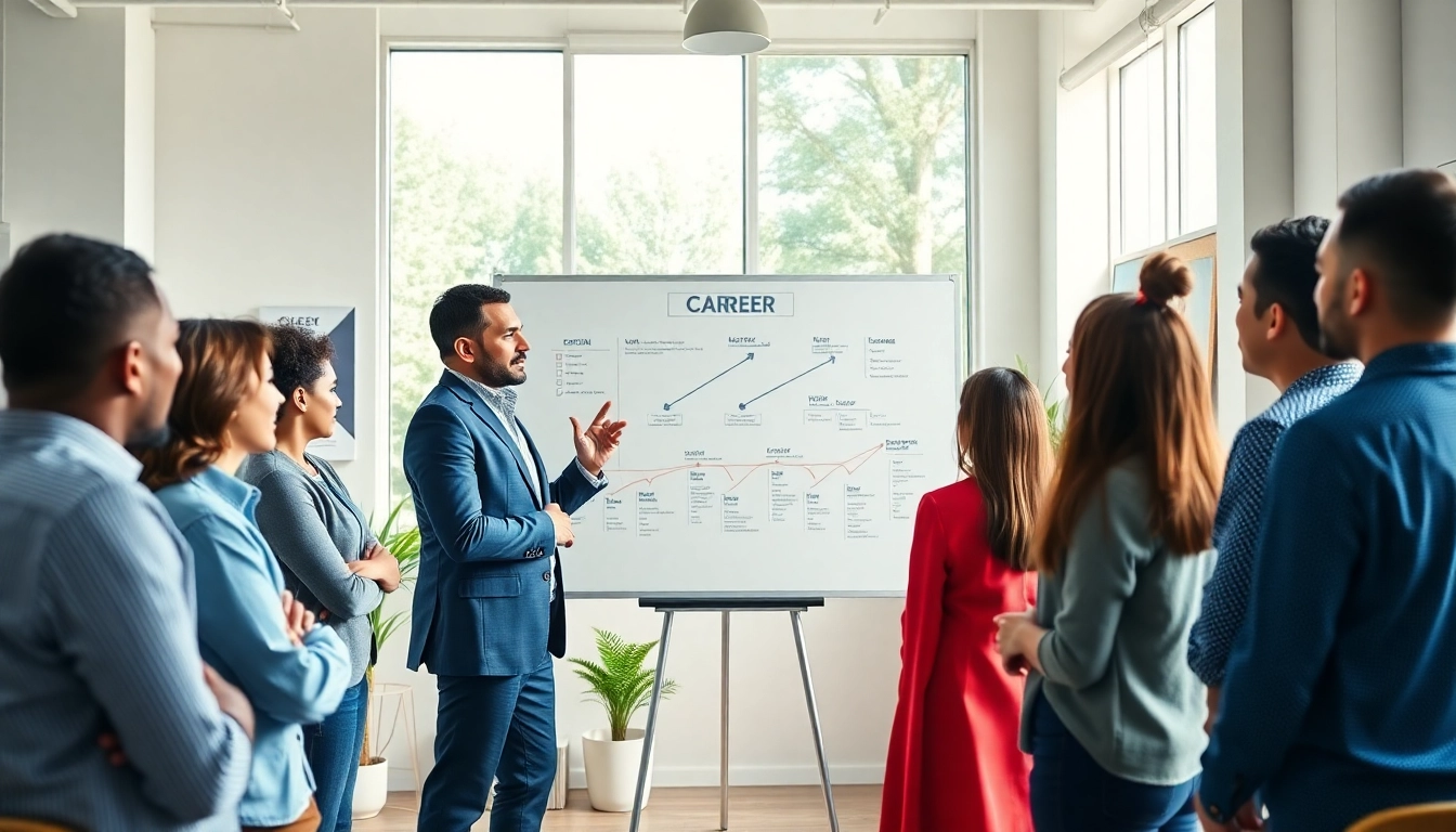 Engaging session showcasing Career coaching strategies in a bright office environment.