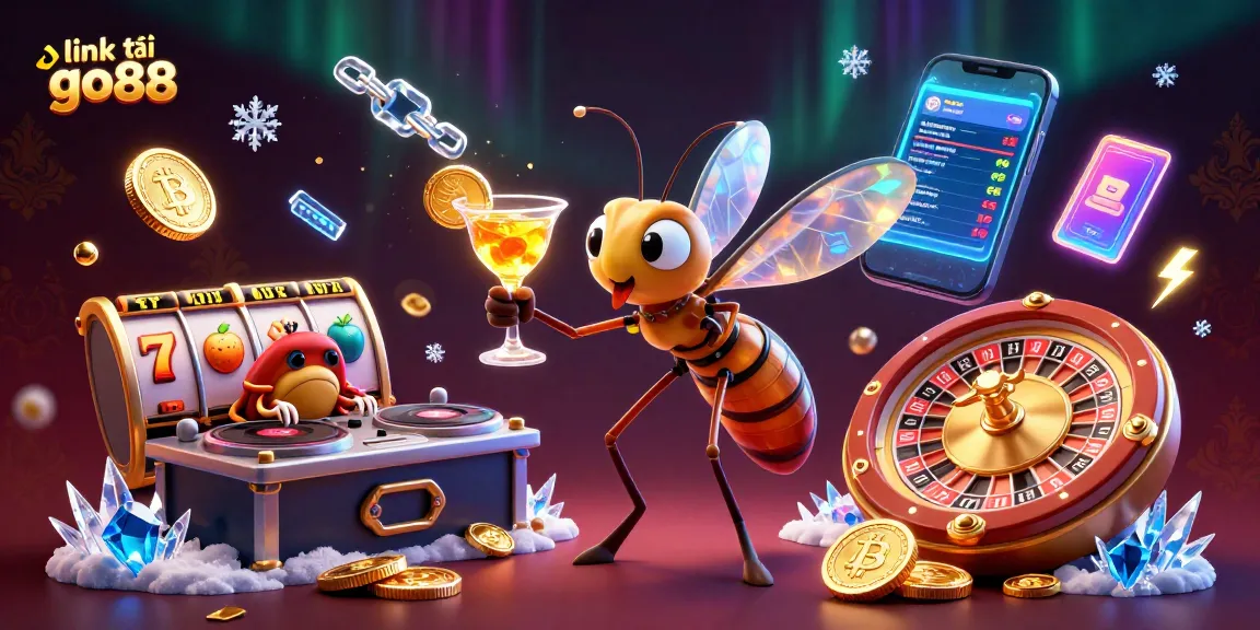 Experience the excitement of gambling with link tải go88, featuring a dynamic casino scene with vibrant characters and game elements.