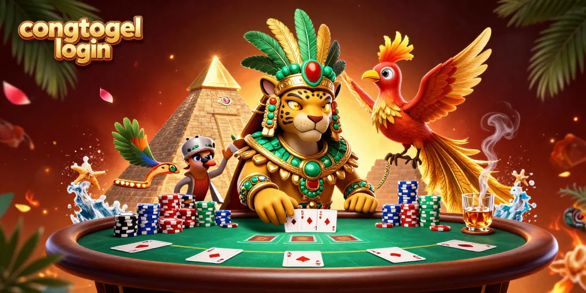 Experience the thrill of gaming with the congtogel login design, showcasing a lively poker scene.