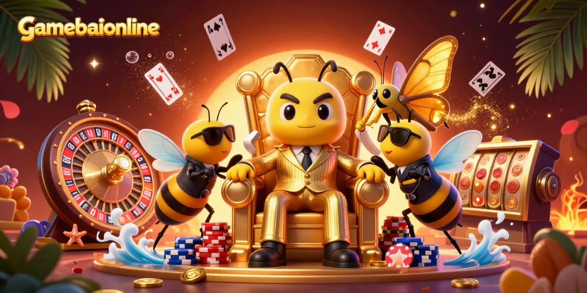 Win big at gamebaiionline with exciting casino elements surrounding a buzzing mob boss scene.