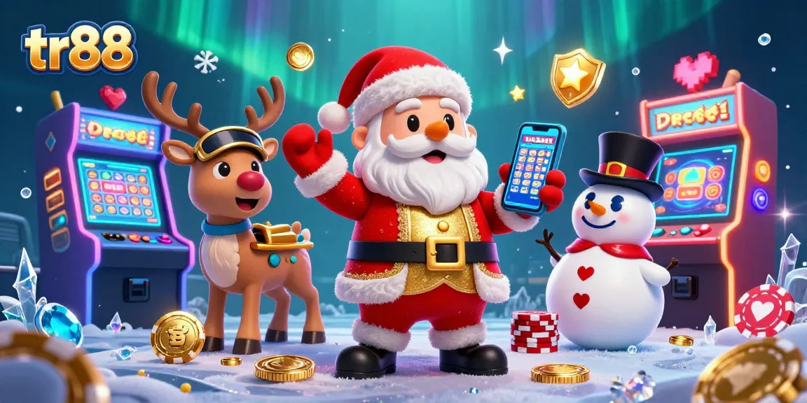 Experience excitement at tr88 with Santa and friends winning slots in a dazzling casino.