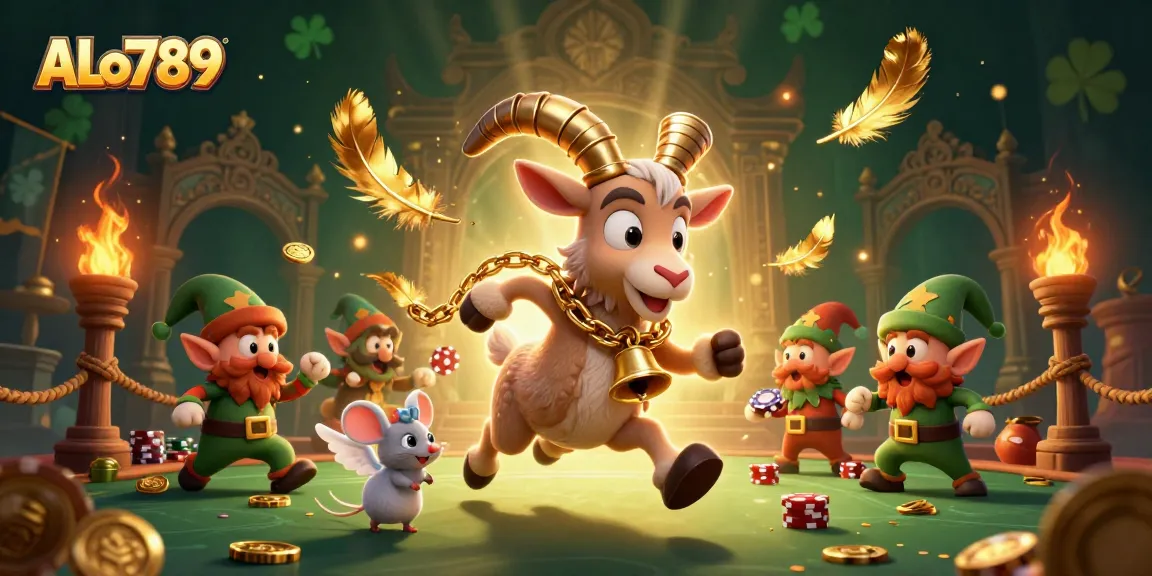 ALo789 inspires excitement in a vibrant casino scene filled with playful characters and dynamic elements.