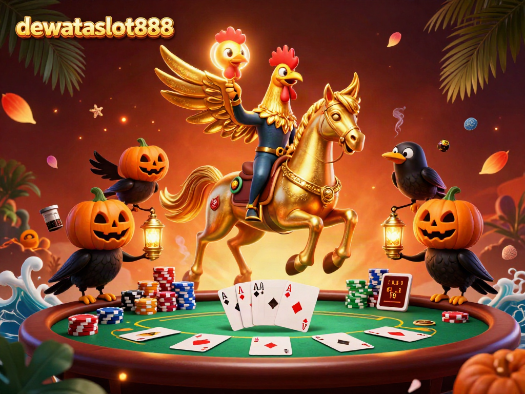 Permainan live casino di dewataslot888 menampilkan dealer dan suasana penuh warna.