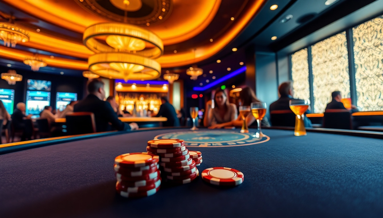 Arus Hoki menampilkan pemain yang bersemangat di meja poker dengan suasana yang meriah.