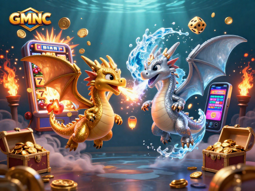 Experience the thrilling power of GMNC in this dynamic 3D casino dragon showdown.