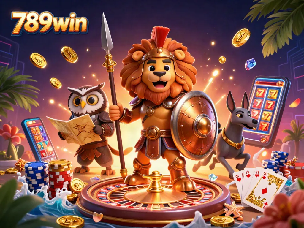 Experience exciting gameplay with 789win in this vibrant casino-themed illustration.