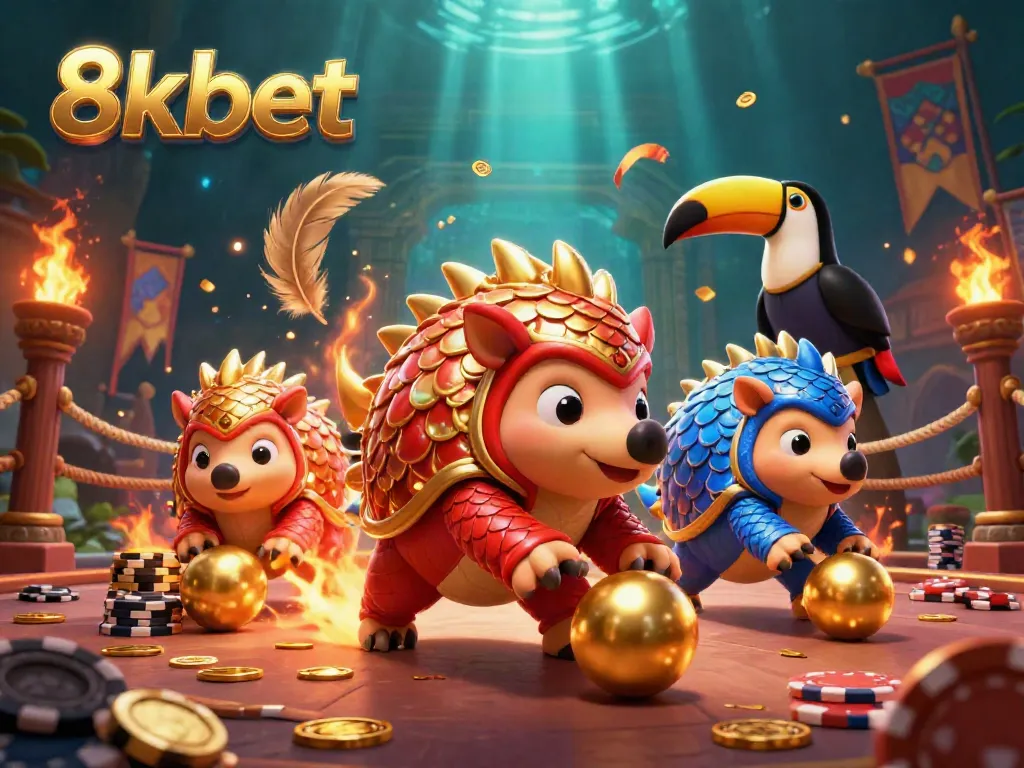 Experience the thrilling gameplay of 8xbet with colorful pangolins and vibrant casino elements.