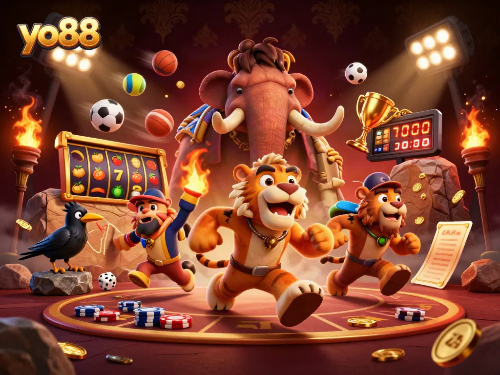 Experience the thrilling actions at the yo88 prehistoric casino with 3D charming characters and dynamic game elements.